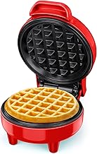 Rotes SNAILAR Mini Waffeleisen 550W