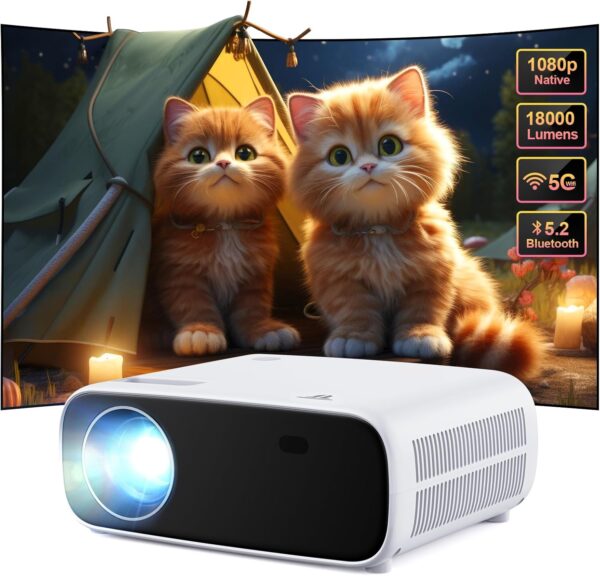 Beamer 1080P 4K 18000 Lumen WiFi Bluetooth