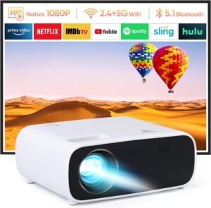 Mini Beamer 2024 18000 Lumen 4K 5G WiFi schwarz