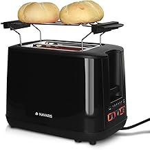 Schwarzer Navaris Toaster 1000W 2 Schlitze
