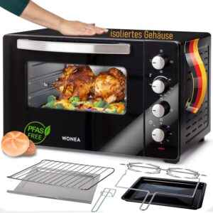 WONEA 45L Minibackofen Umluft Drehspieß