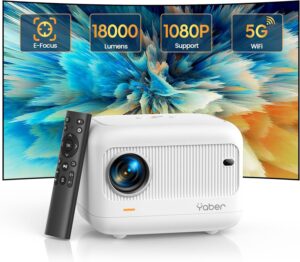 YABER E1 Mini Beamer 1080P 4K 5G WiFi