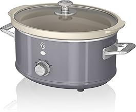 Retro Slow Cooker 3 5L Grau