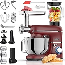 Rote Fentic Küchenmaschine 2000W 6-in-1 6.2L
