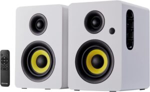Weißer SW206 80W Bluetooth Regallautsprecher
